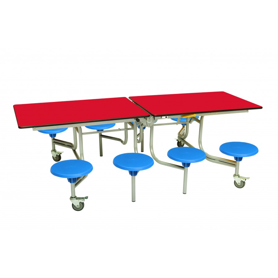 Rectangular Mobile Folding Table with 8 Seats